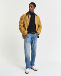 Pull col roulé en maille torsadée de coton