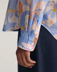 Regular Fit overhemd met bloemenprint van katoen en zijde