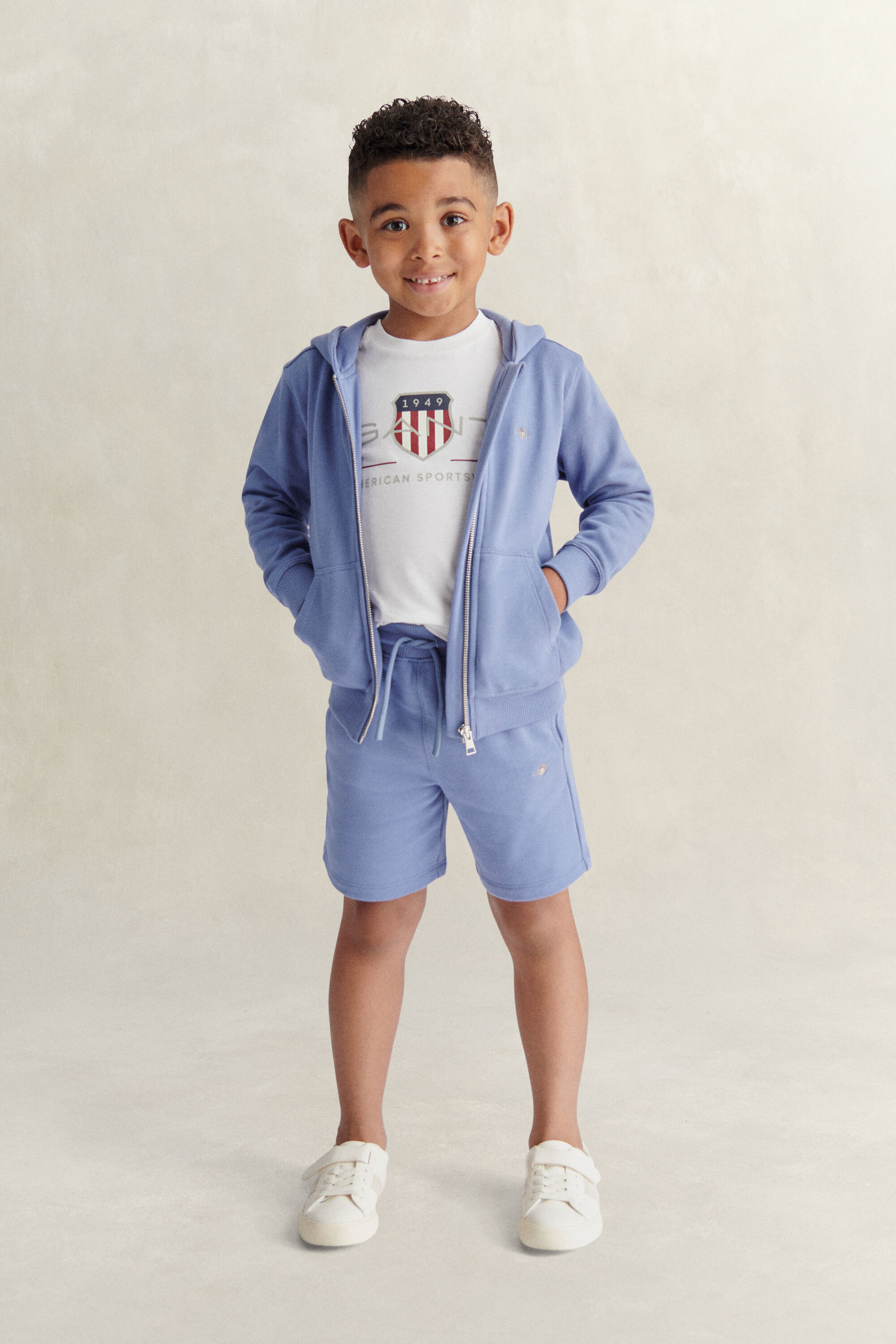 Boys Shield set hoodie met ritssluiting, T-shirt & joggingbroek
