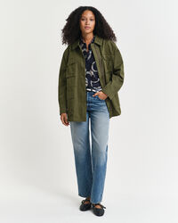 Chemise coupe regular en coton et soie à imprimé nautique