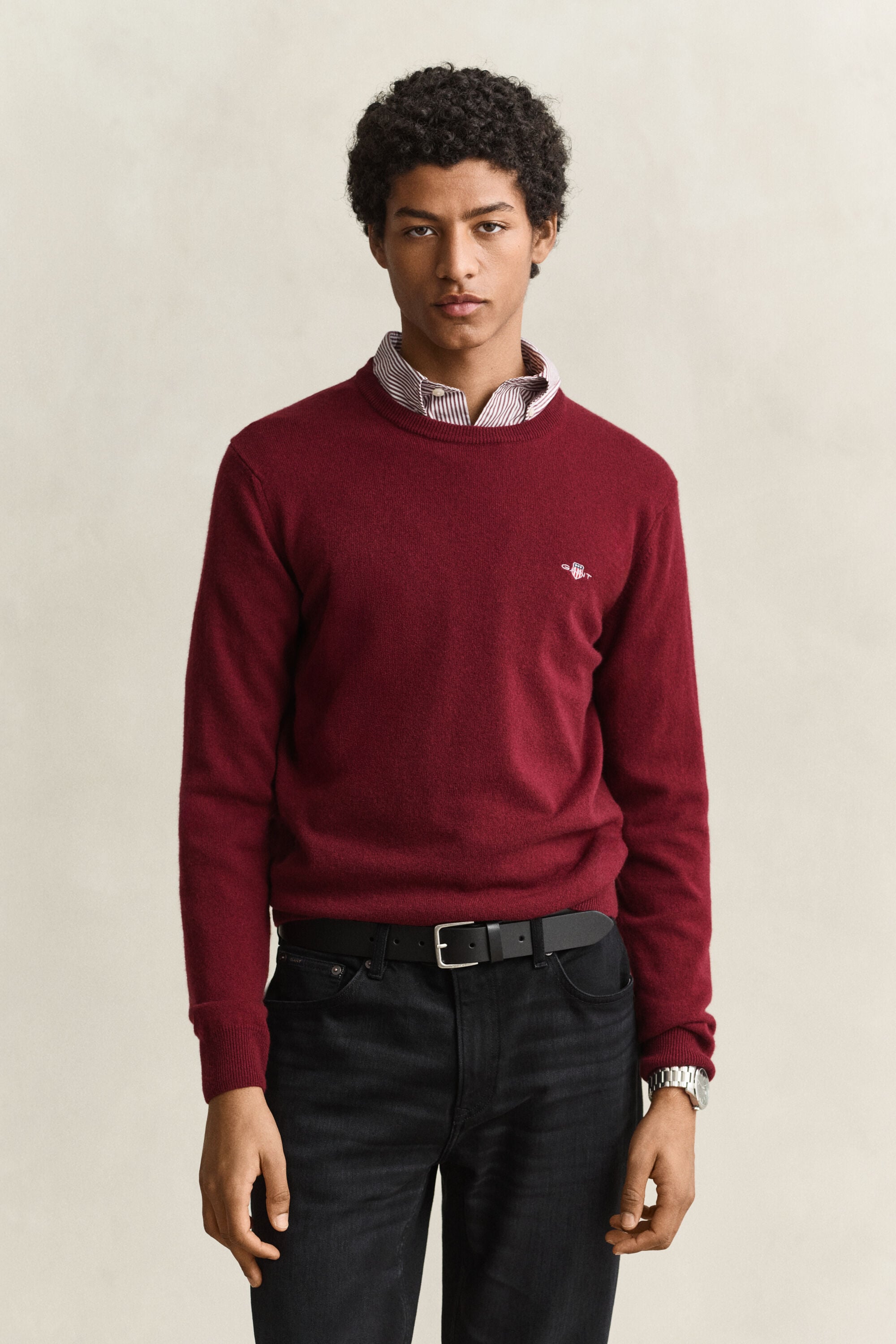 Pull col rond en laine d’agneau