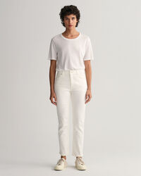 Witte iets kortere Slim Fit jeans