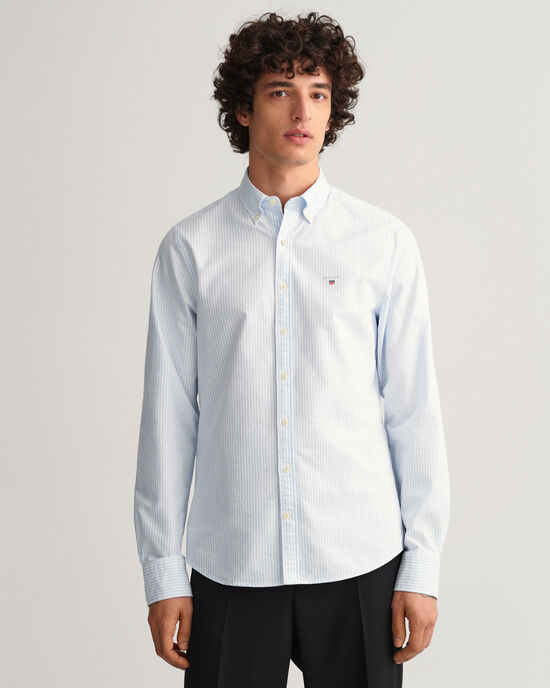 Chemise slim fit en coton Oxford à rayures Banker
