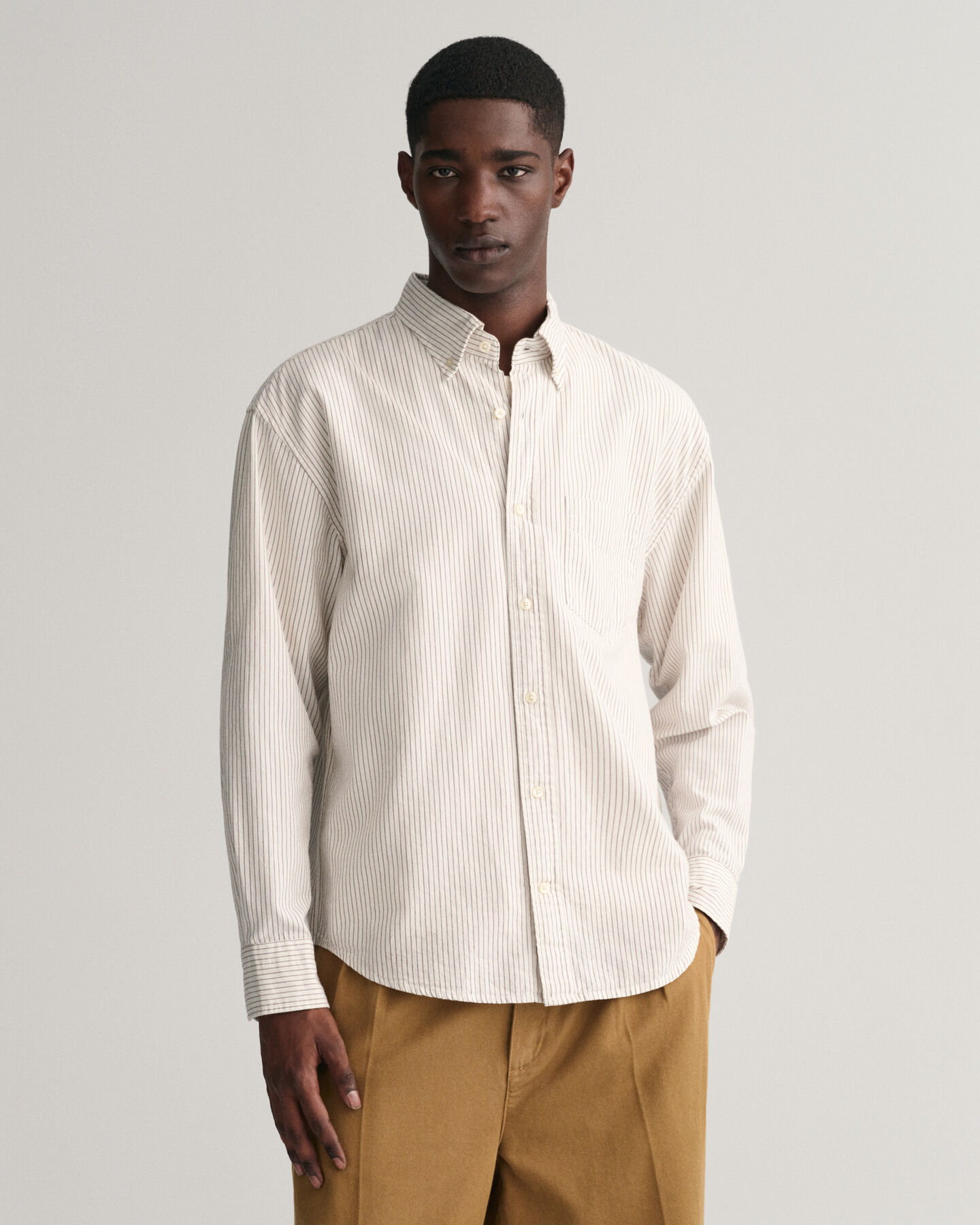 Chemise relaxed fit en coton Oxford &agrave; rayures Archive