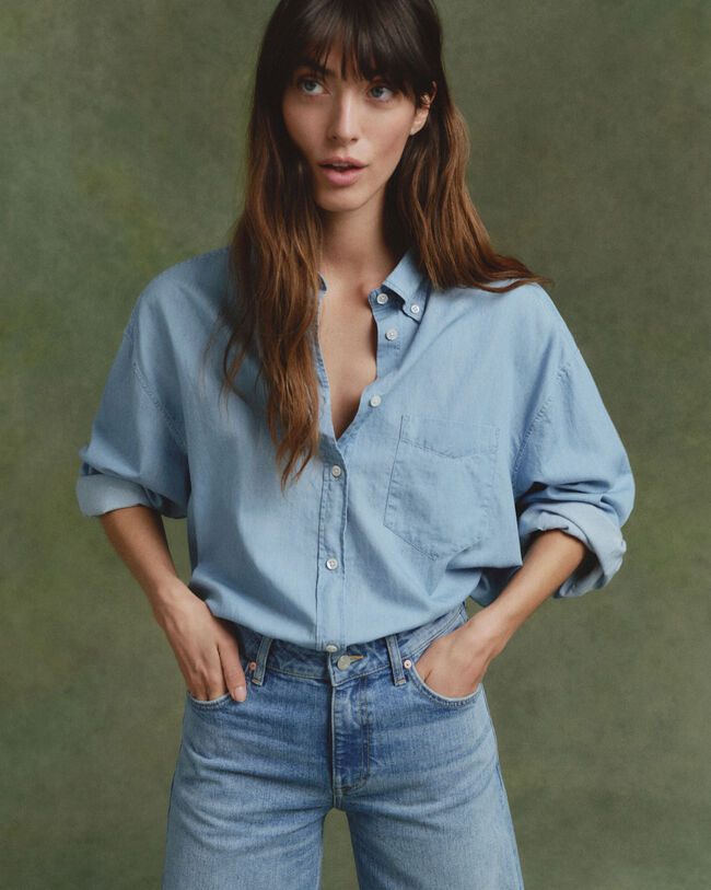 Oversized chambray hemd
