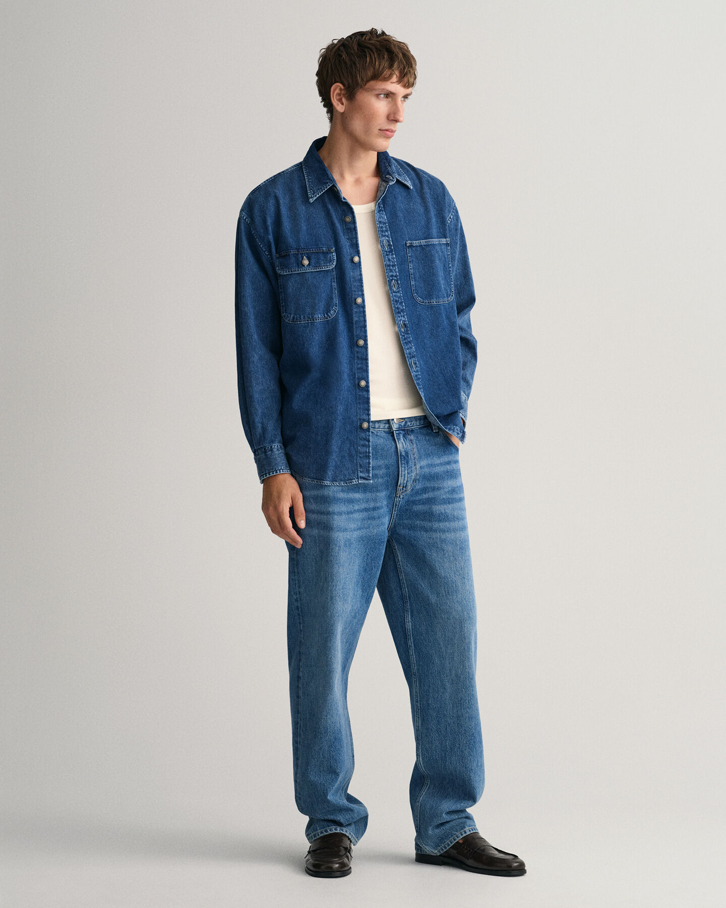 Oversized denim overhemd