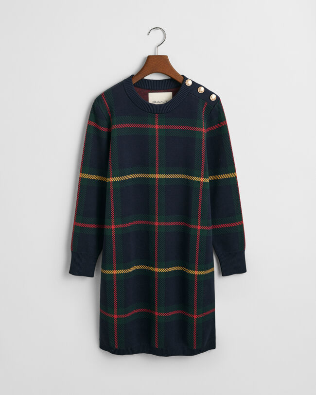 Robe ras du cou à carreaux