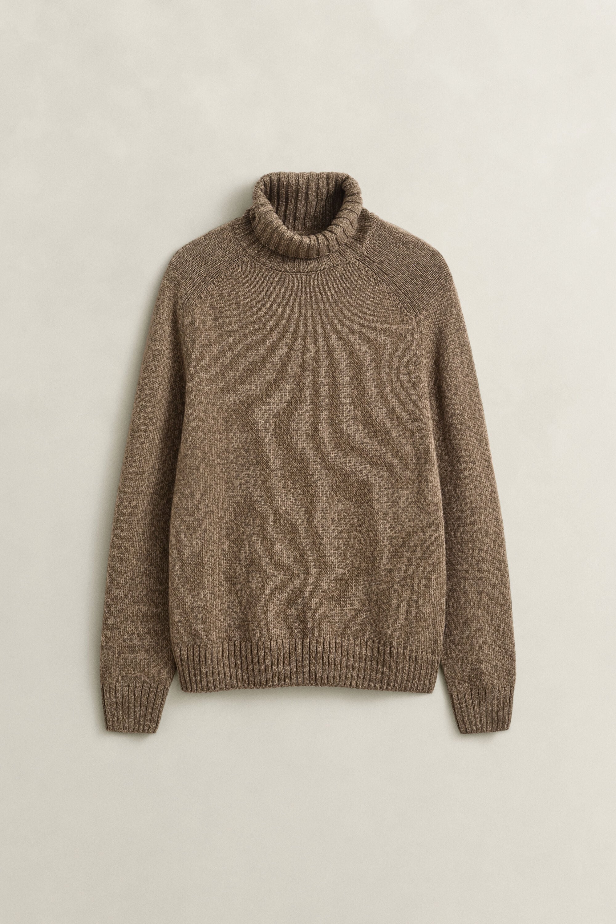 Pull col roulé en laine moulinée mélangée