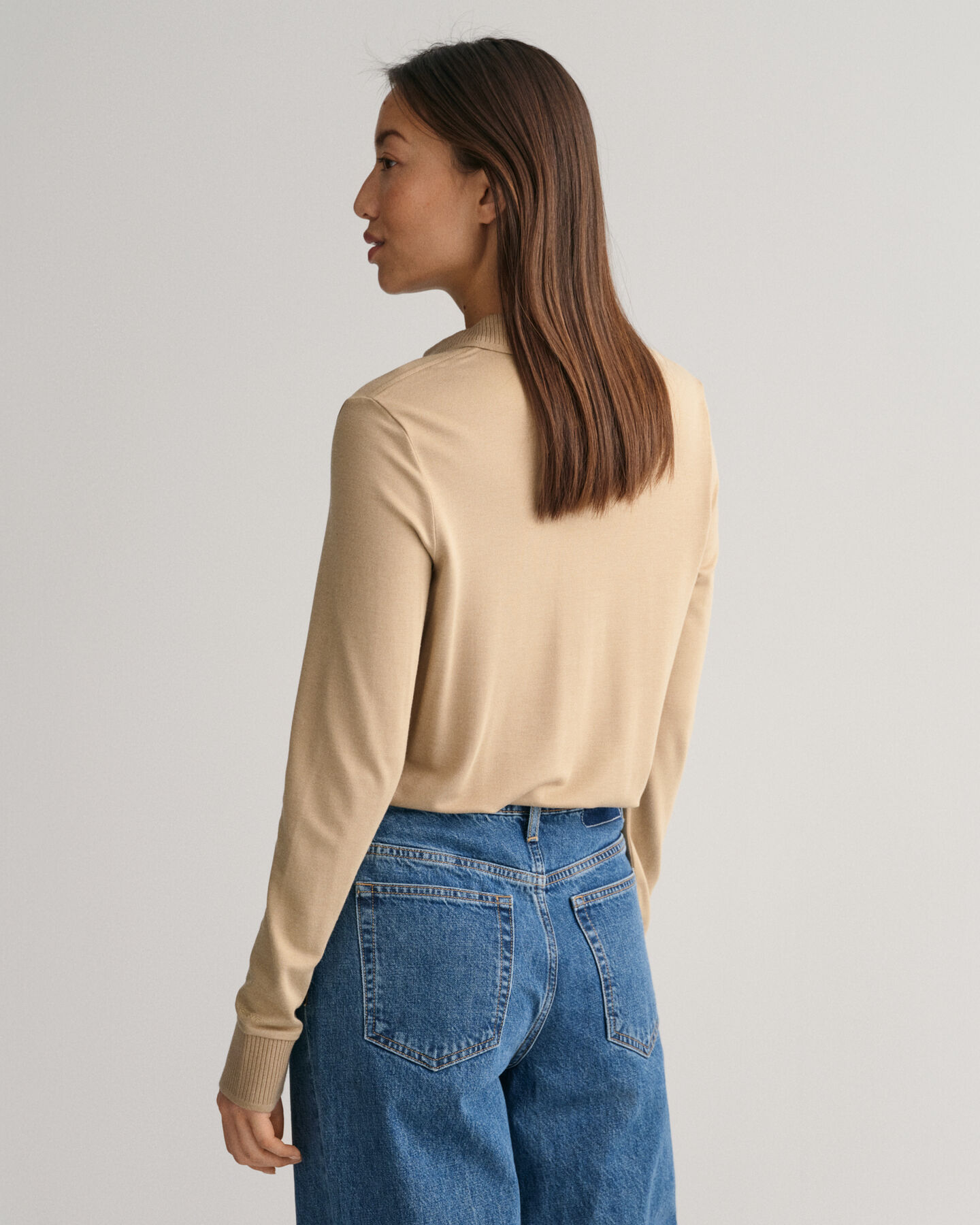 Polo à manches longues avec col travaillé