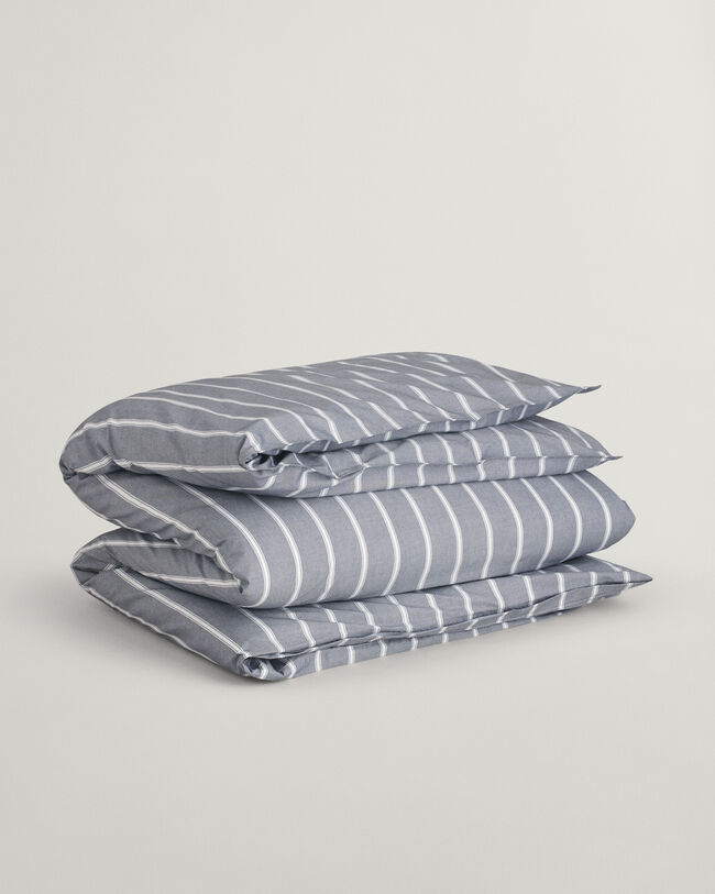 Oxford-gestreept tweepersoonsdekbedovertrek