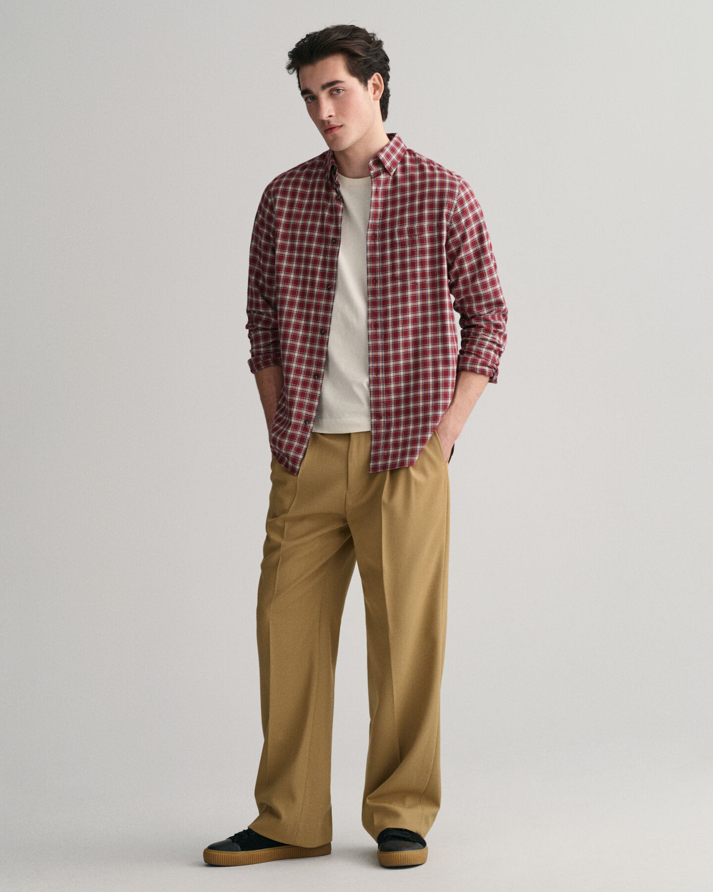 Regular Fit flanellen hemd met kleine Schotse ruit