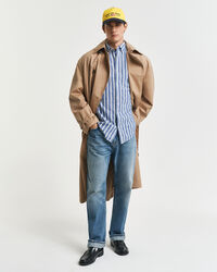 Regular Fit gestreept hemd van katoen en linnen