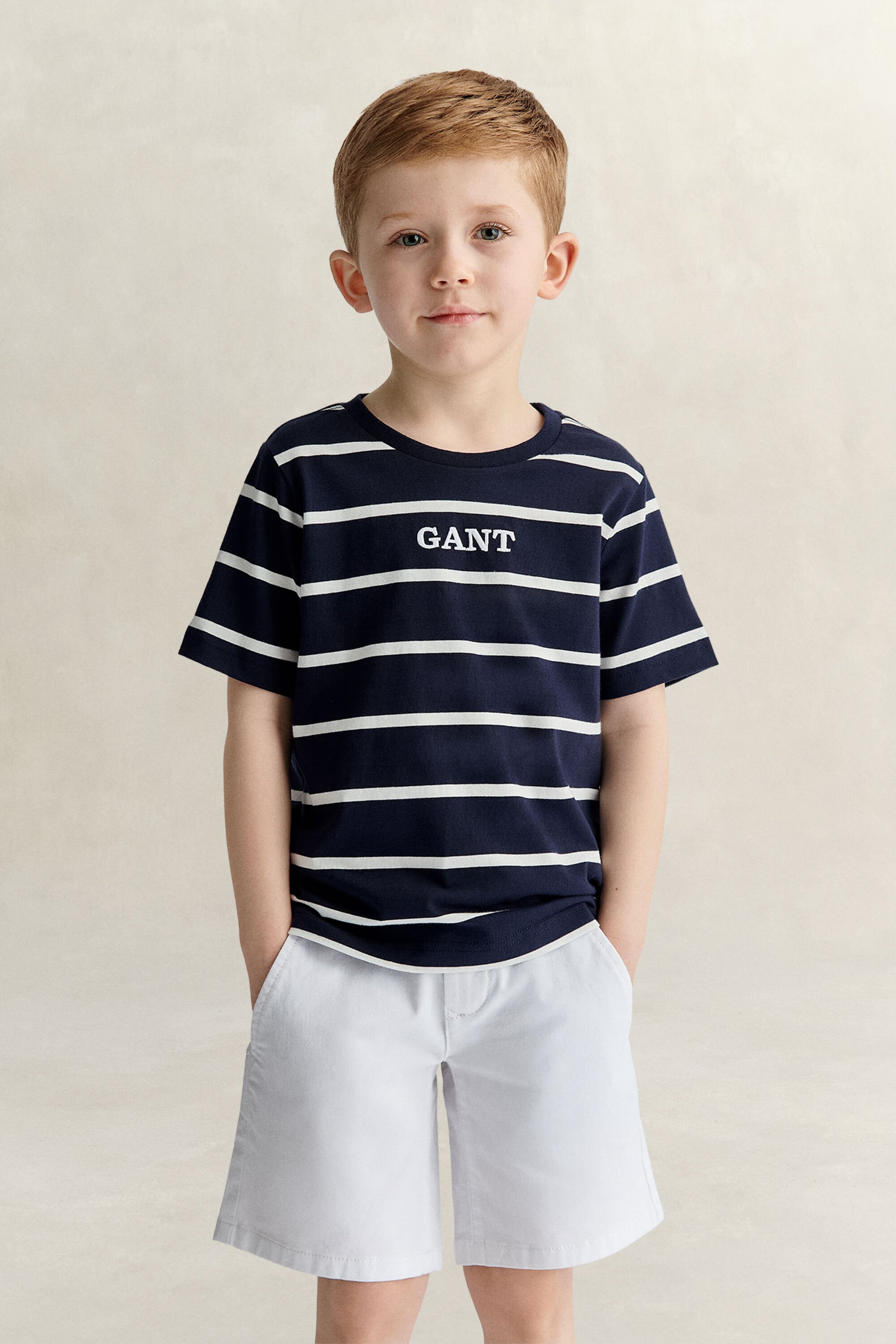 T-shirt à rayures avec logo Garçon