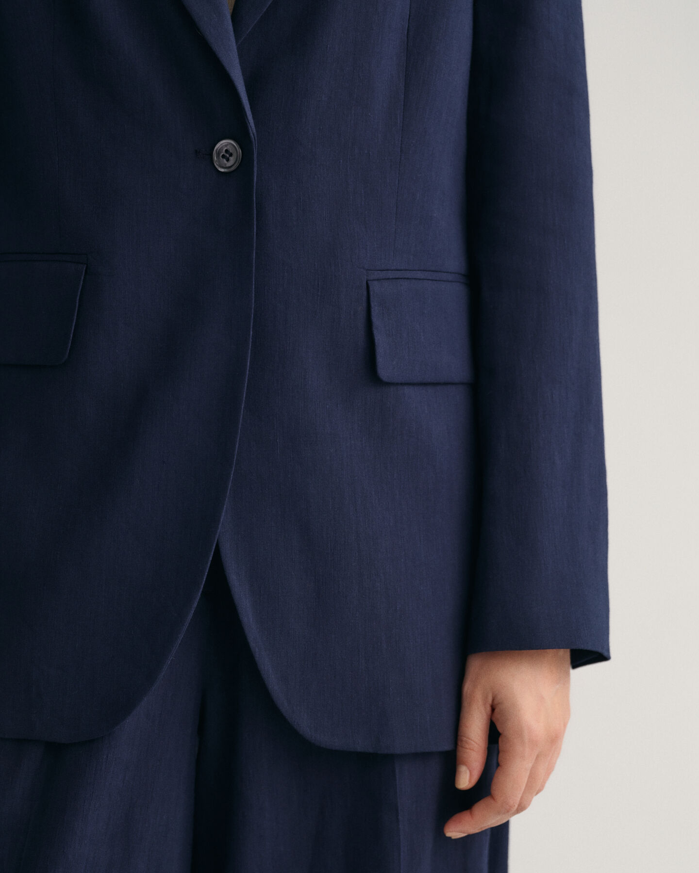 Veste blazer en lin stretch regular fit