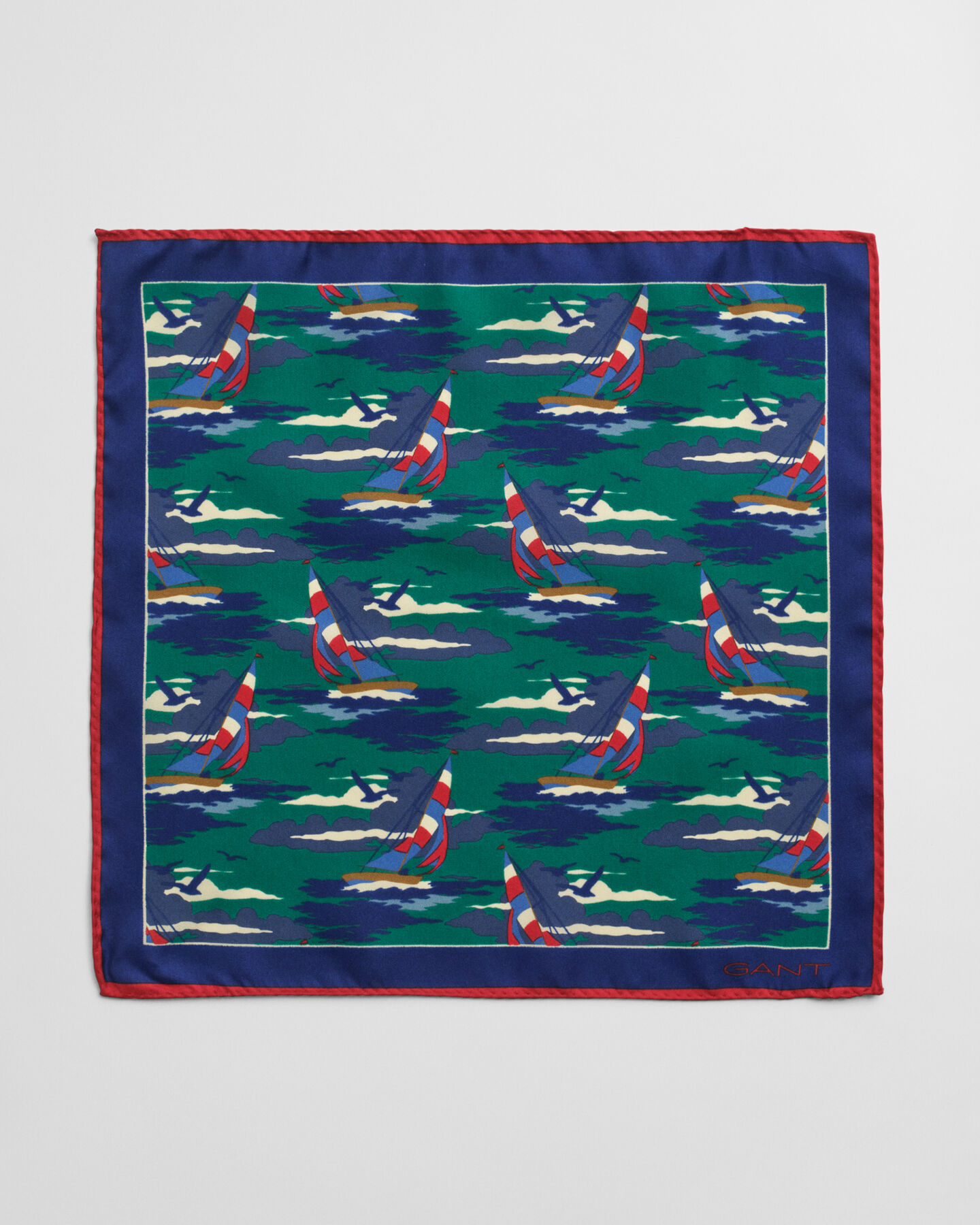 Pochette en soie à imprimé nautique