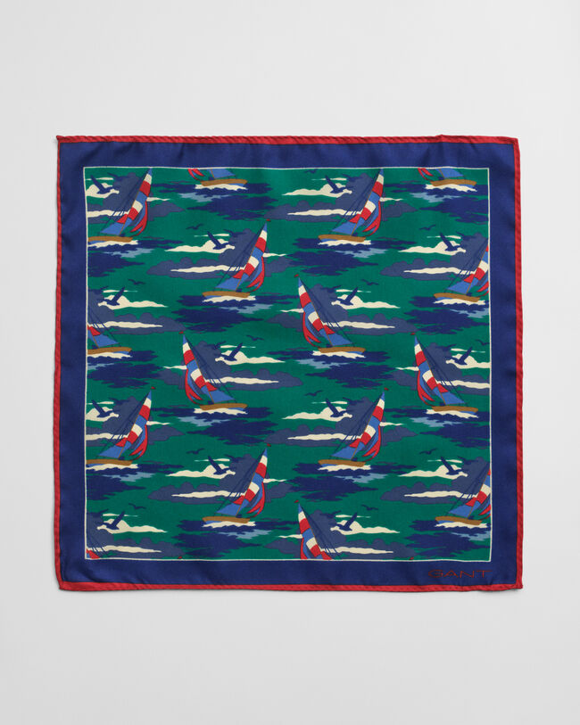 Pochette en soie à imprimé nautique