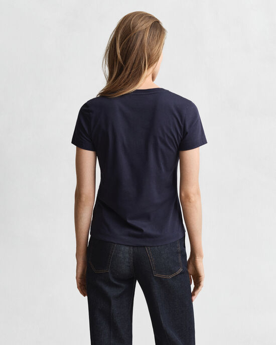 Shield T-shirt met V-hals