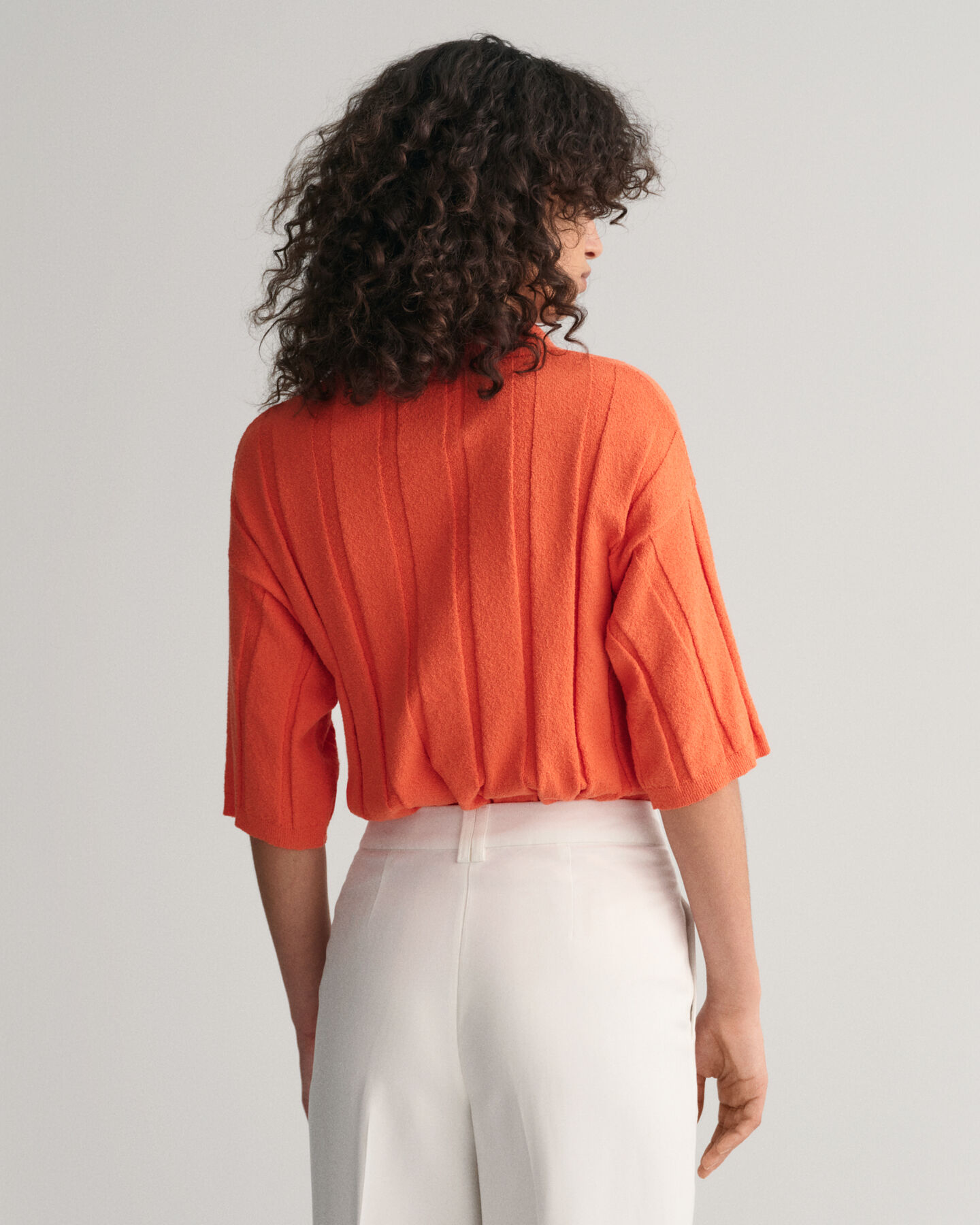 Geribde polotrui van badstof