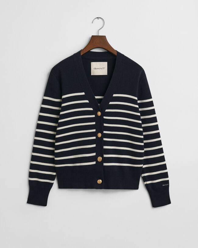 Cardigan en coton à rayures