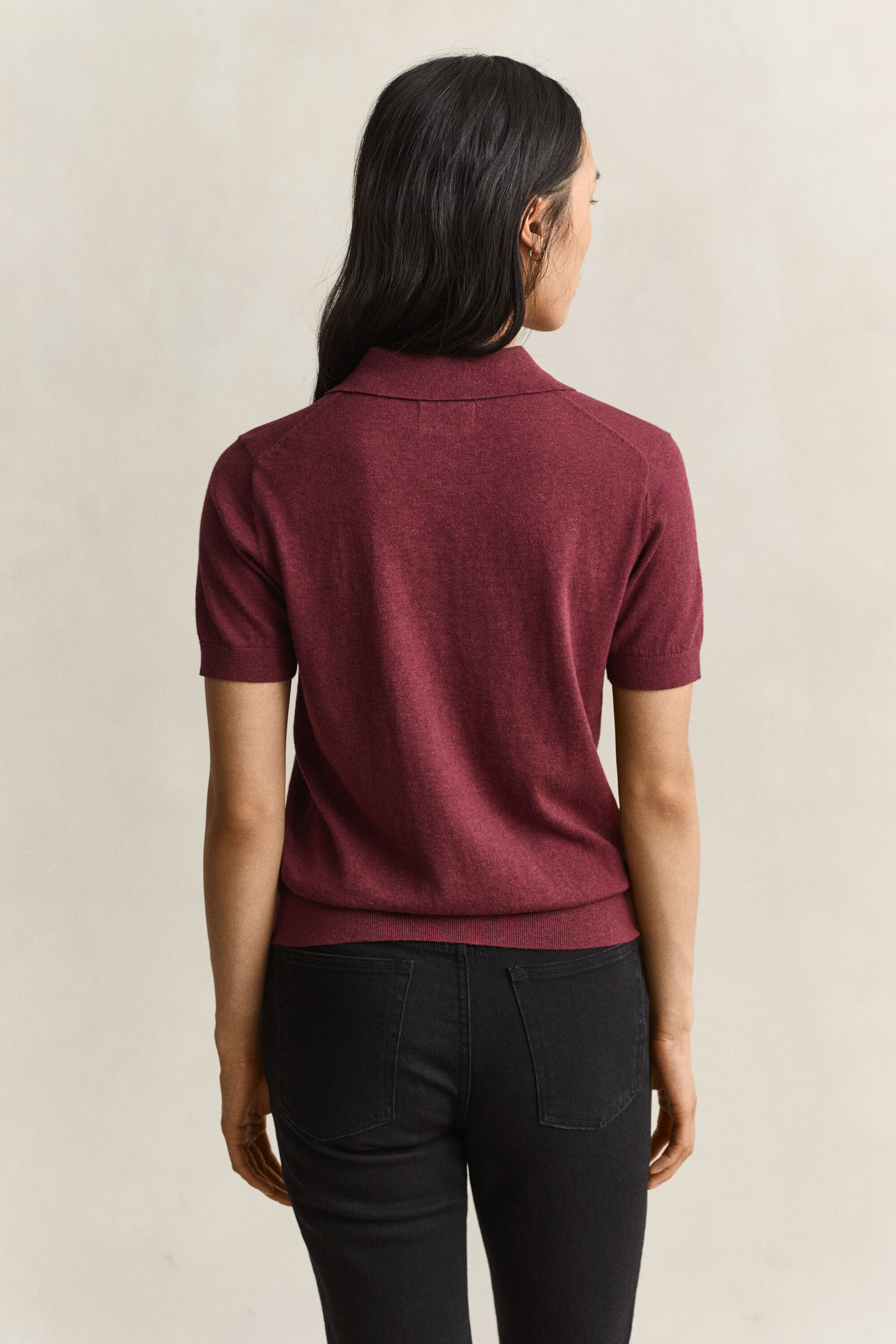 Pull léger façon polo en maille