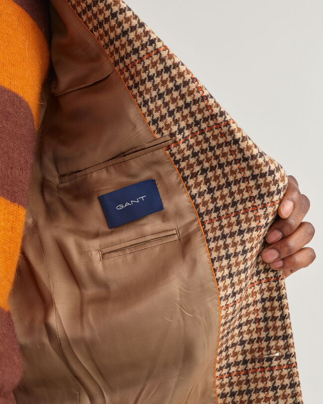 Veste blazer en laine &eacute;paisse &agrave; carreaux