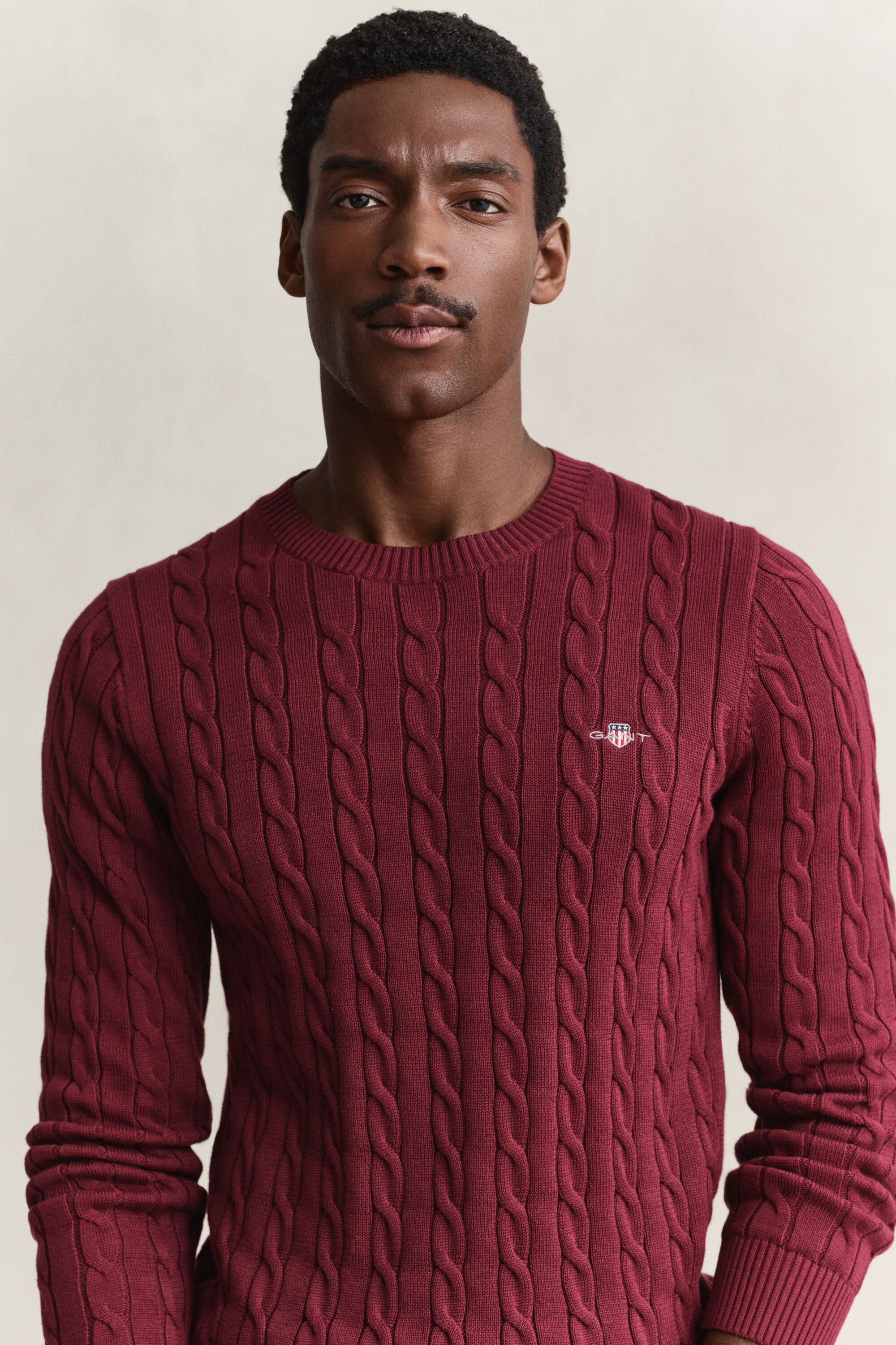 Pull col rond en maille de coton torsadée