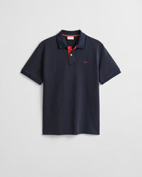 Piqué poloshirt met contrasterend detail