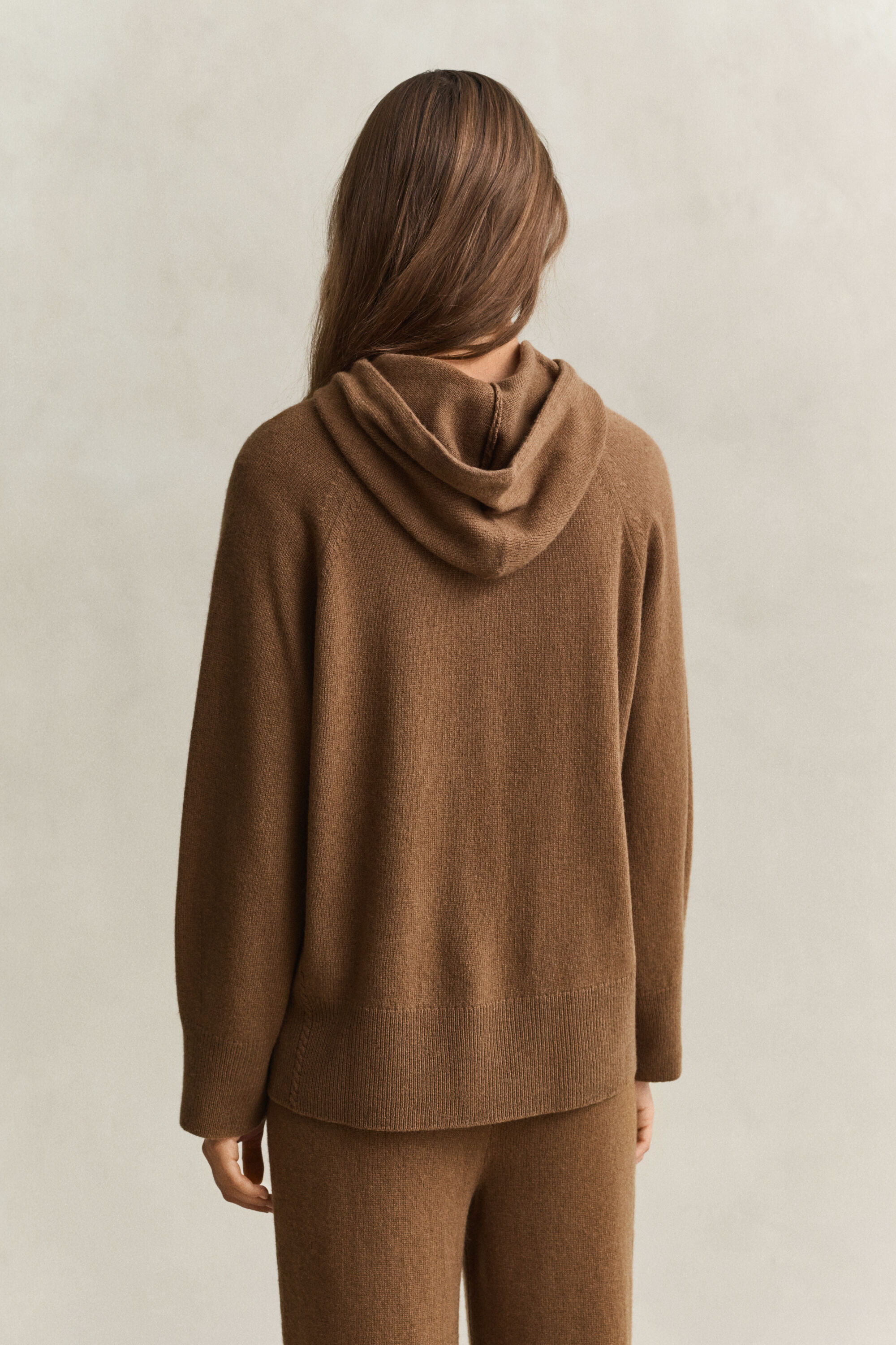 Hoodie van wol en kasjmier