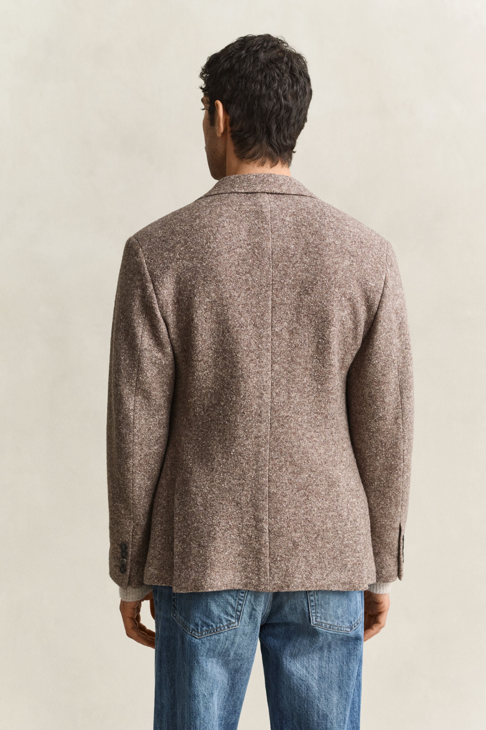 Veste blazer en jersey de laine et soie