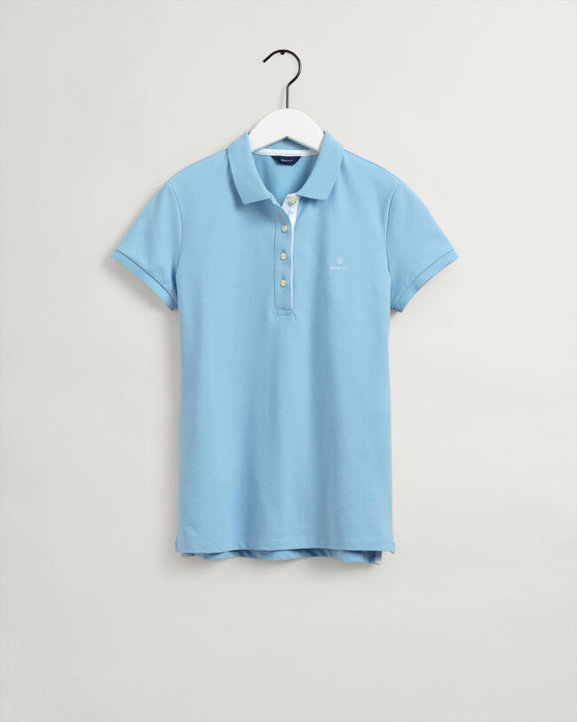 Piqu&eacute; poloshirt met contrasterende kraag