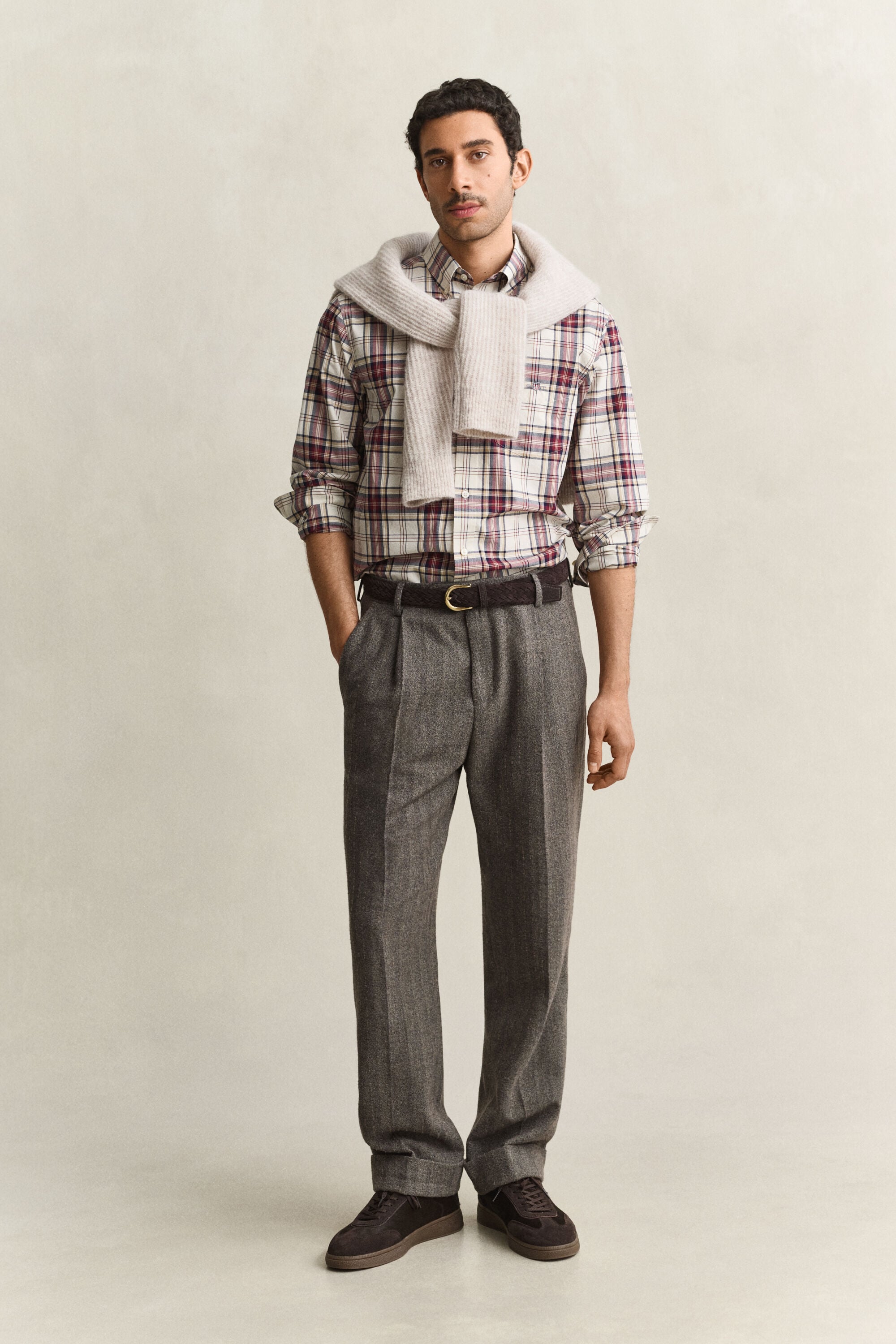 Geruit poplin hemd