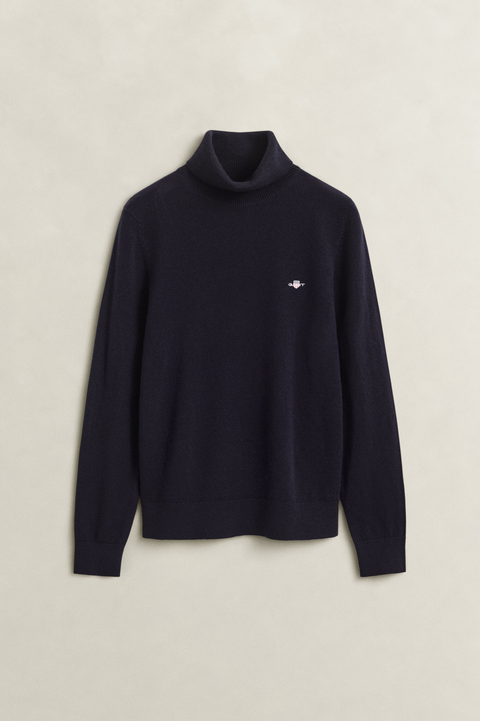 Pull col roulé en laine et coton