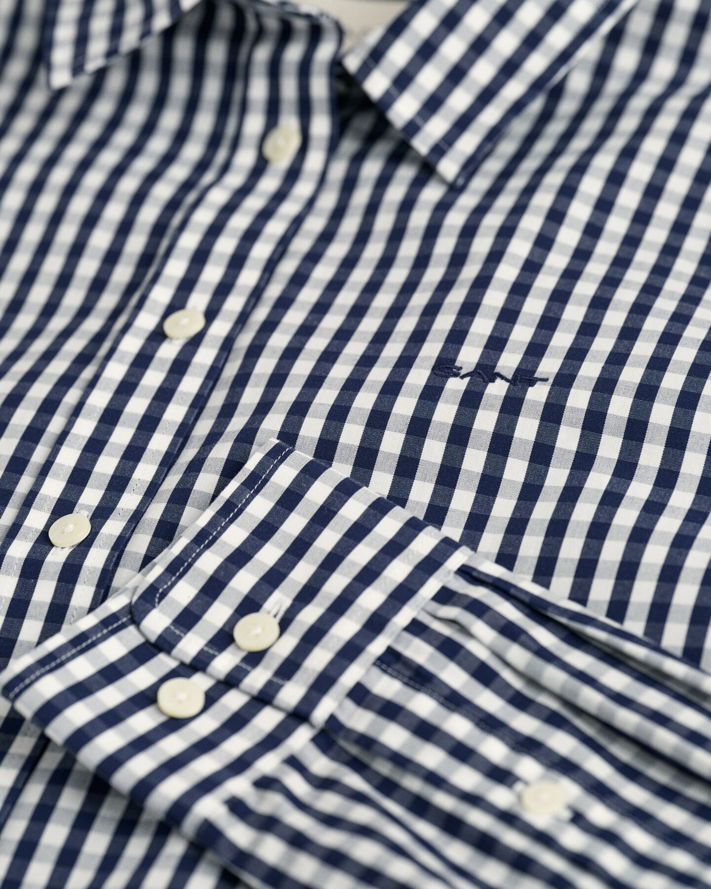 Regular Fit poplin hemd met Gingham-ruitje