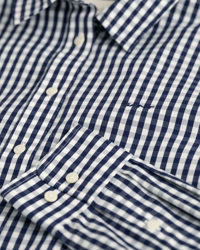 Regular Fit poplin hemd met Gingham-ruitje