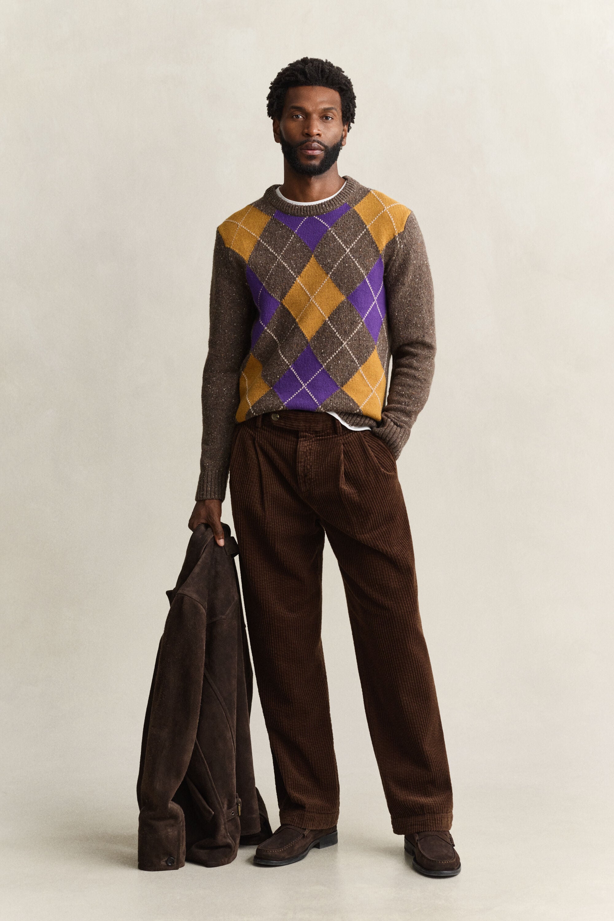 Pantalon chino en velours côtelé