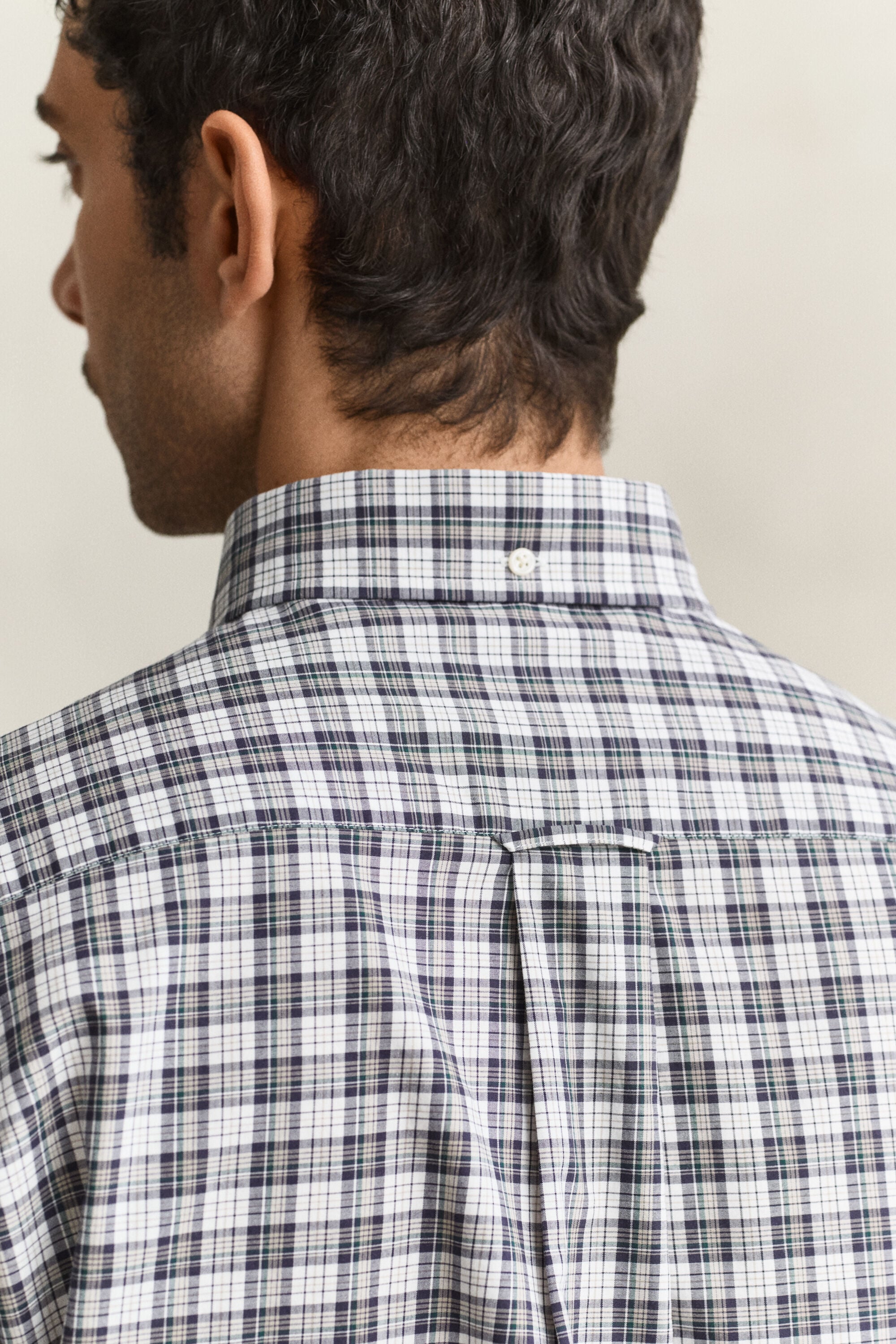 Geruit poplin hemd