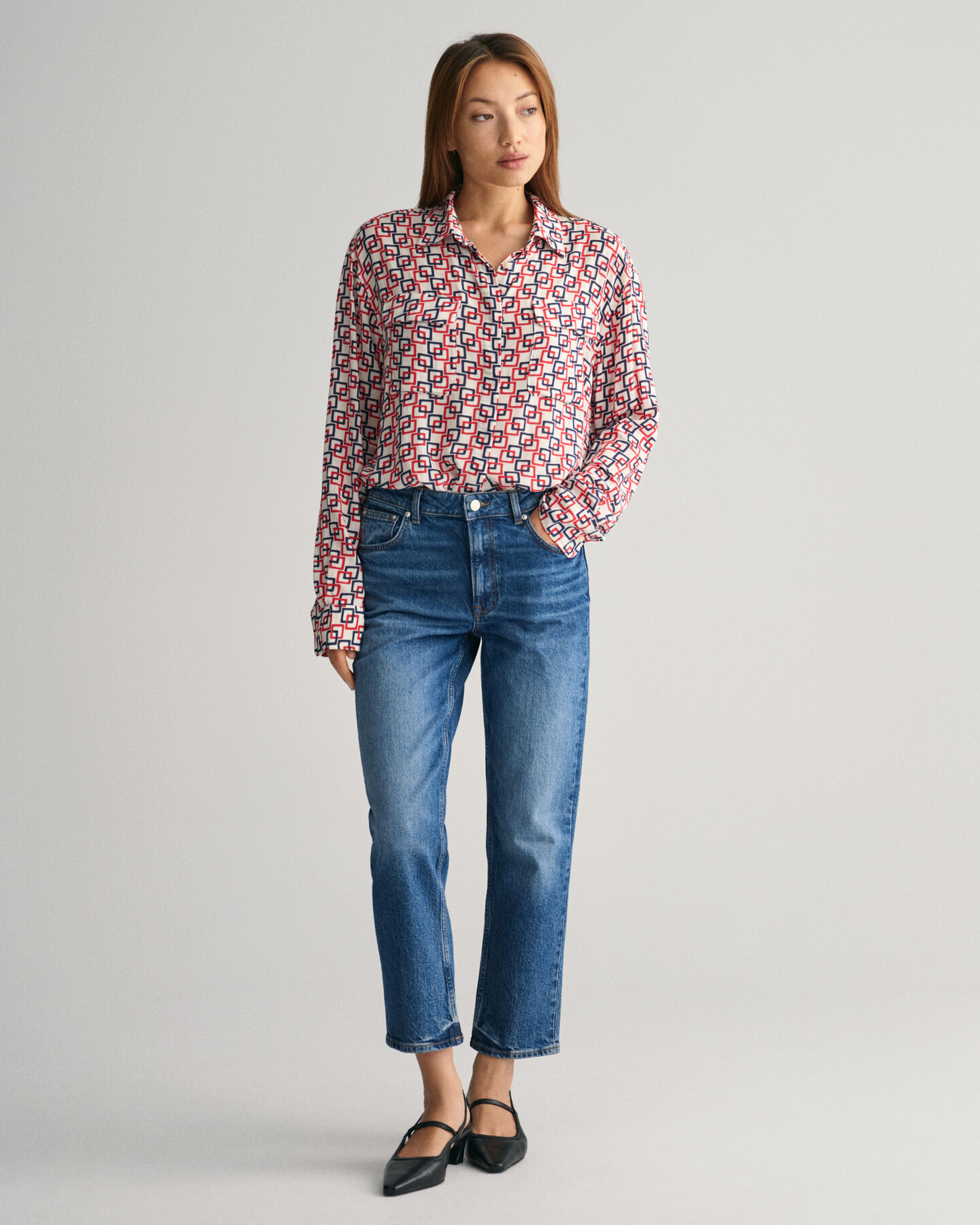 Relaxed Fit hemd met geometrische print
