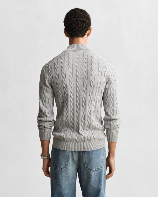 Pull à demi-zip en maille de coton torsadée