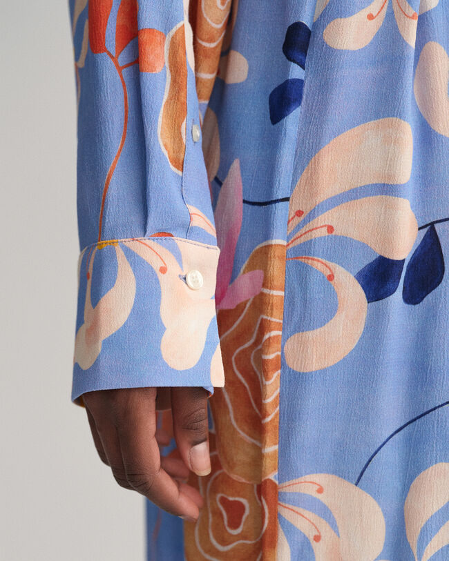 Jurk met bloemenprint en V-hals