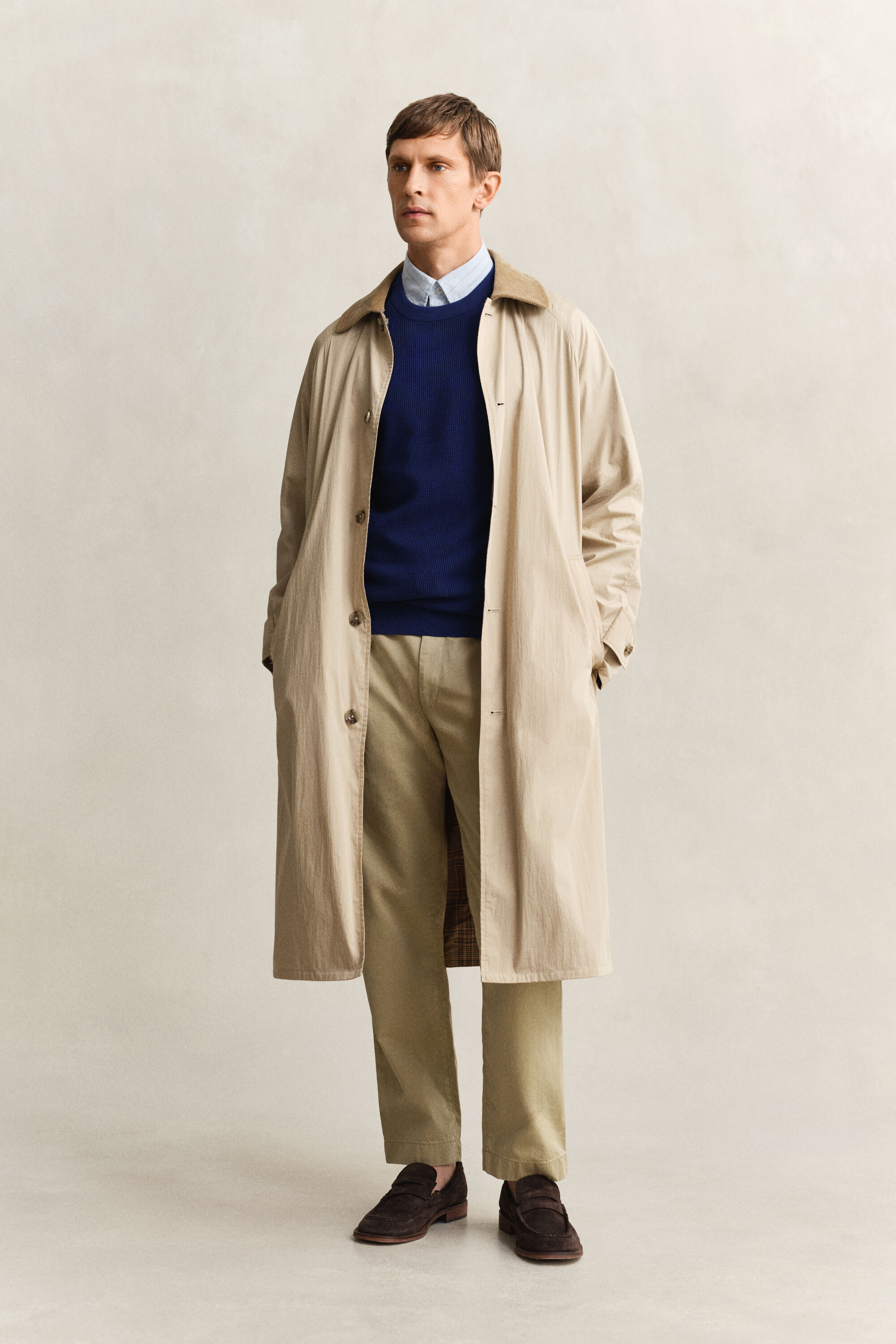 Pull col rond en coton texturé