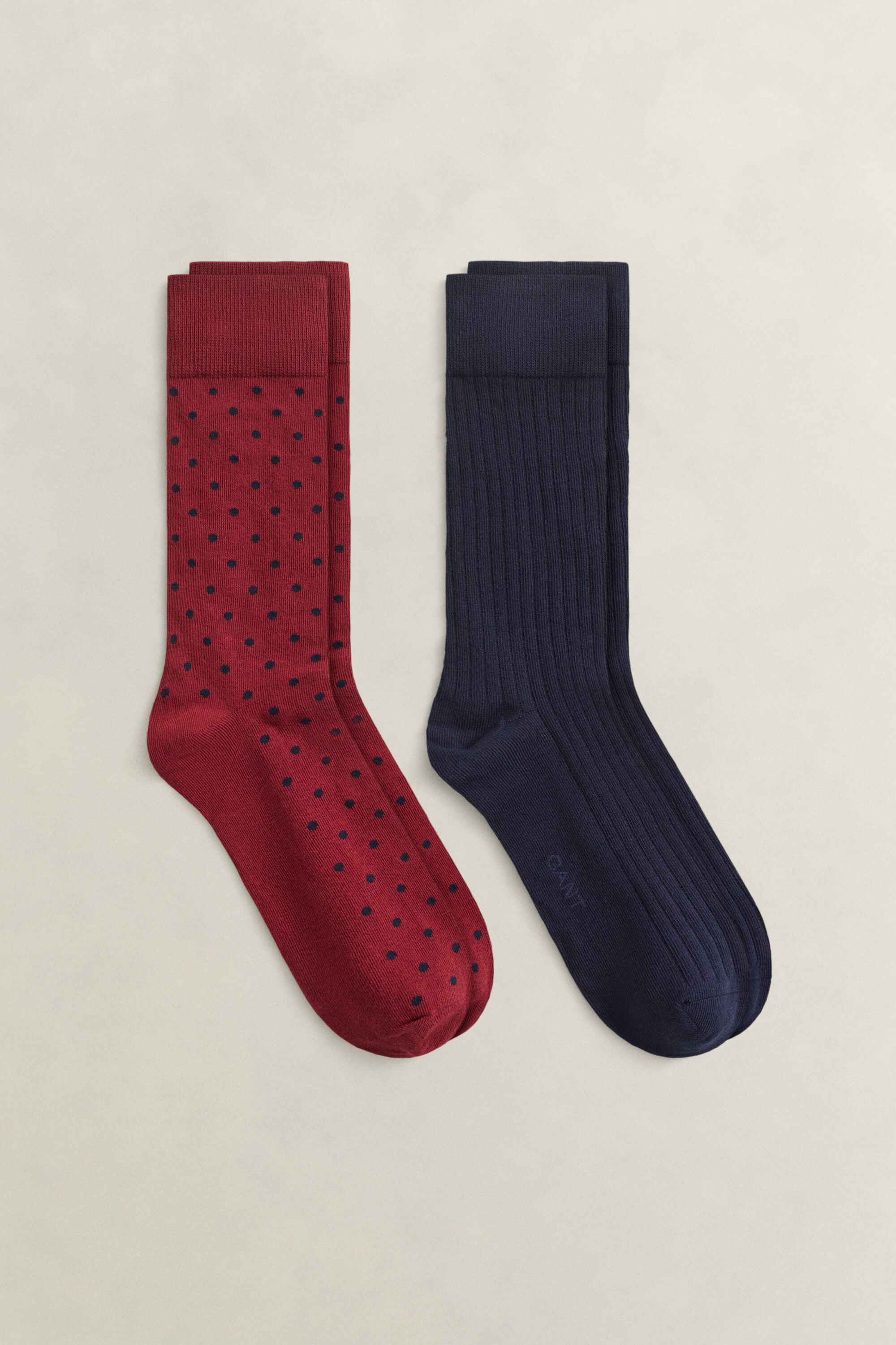 Coffret cadeau de 2 paires de chaussettes à pois et côtelées