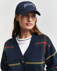 Cardigan col V à carreaux