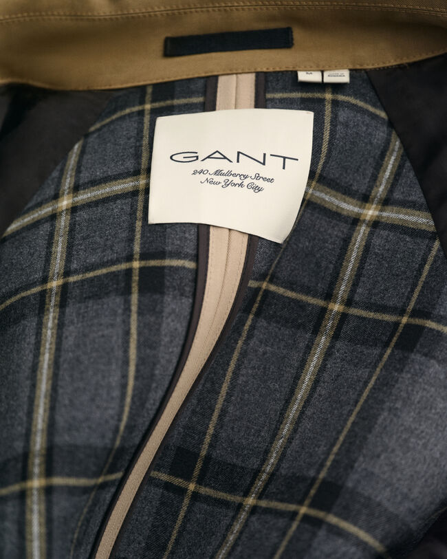 Trench-coat à coutures fixées