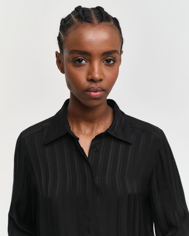 Regular Fit satijnen hemd met strepen