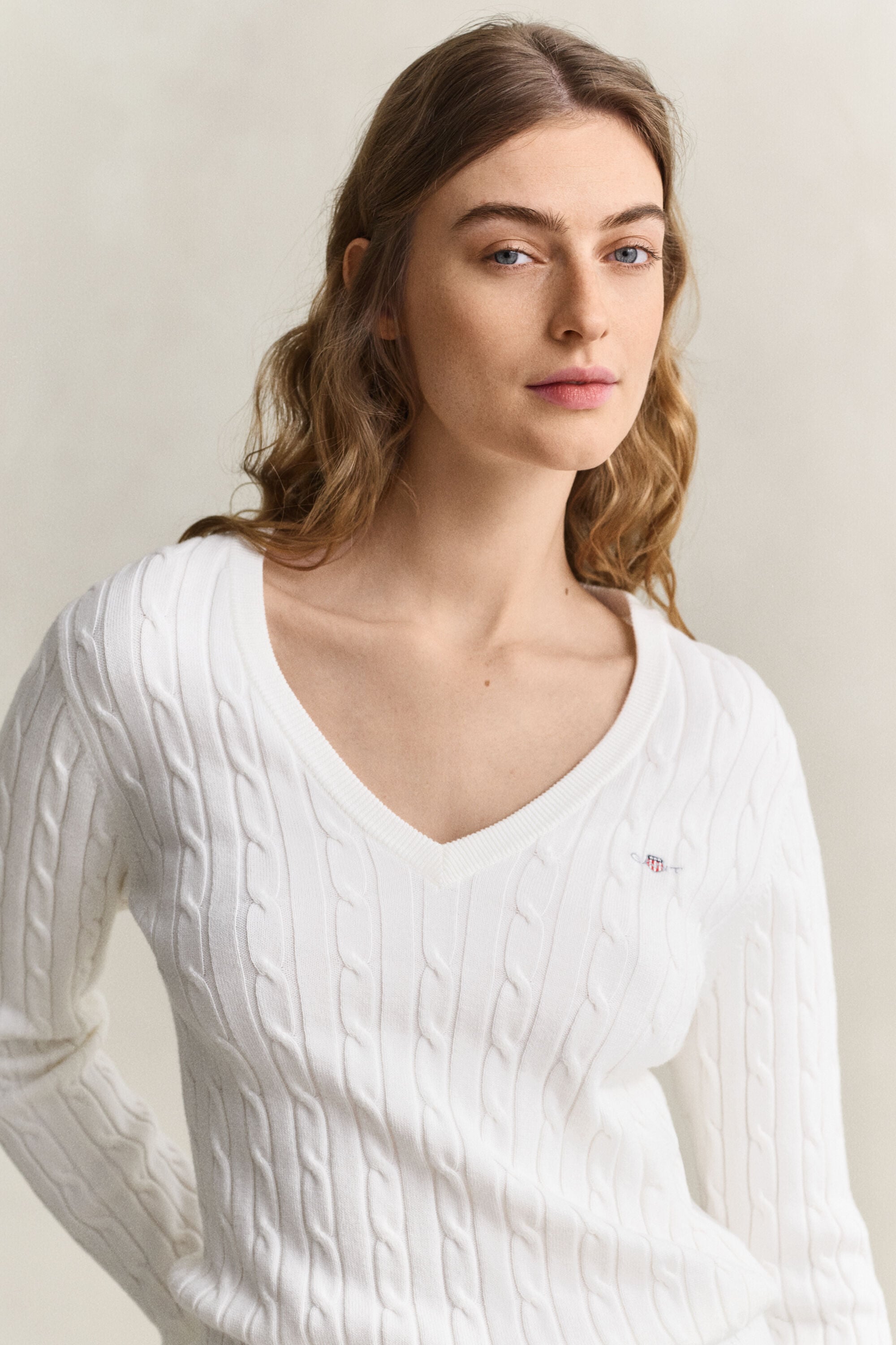 Pull en maille torsadée classique