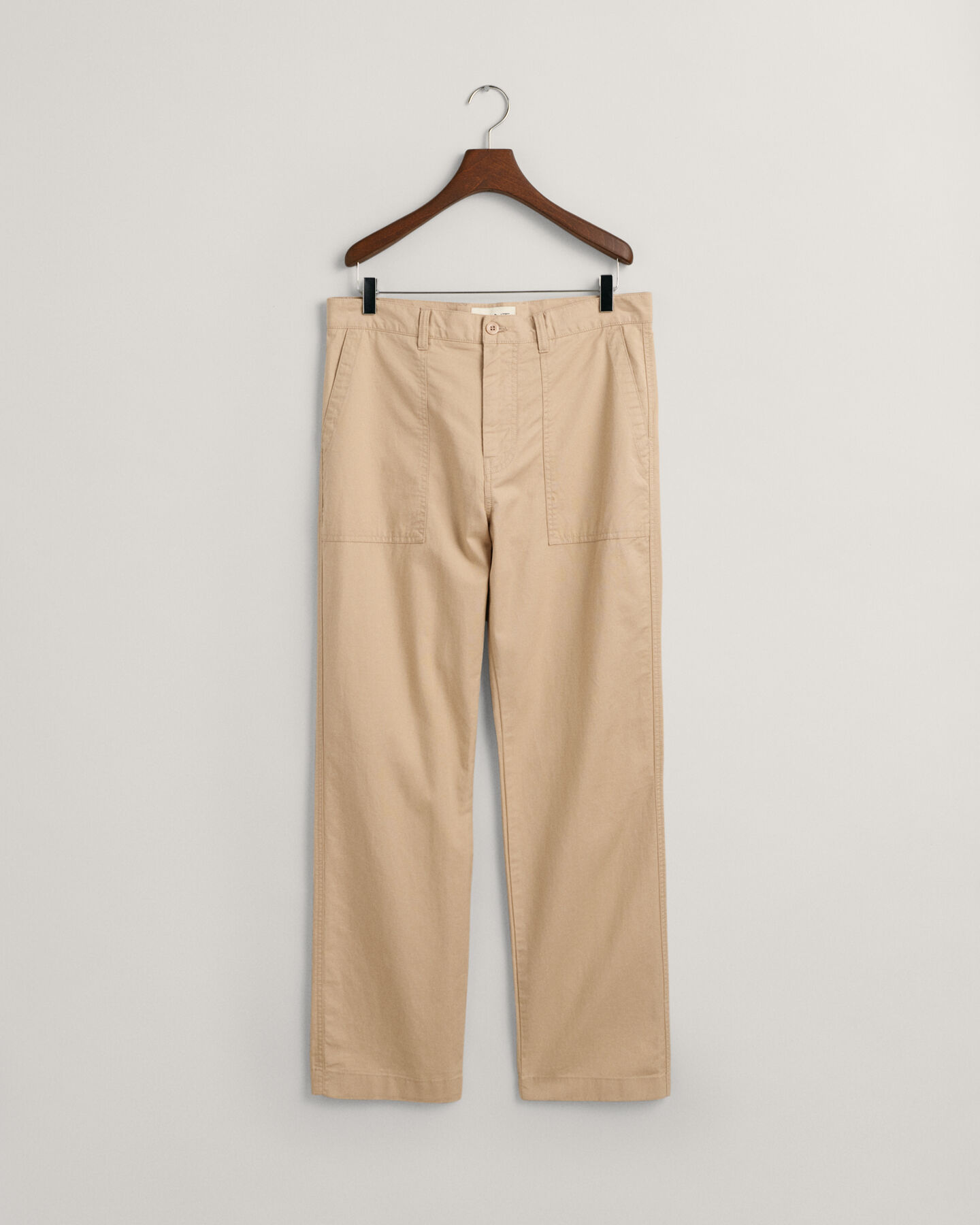 Pantalon chino en coton et lin regular fit