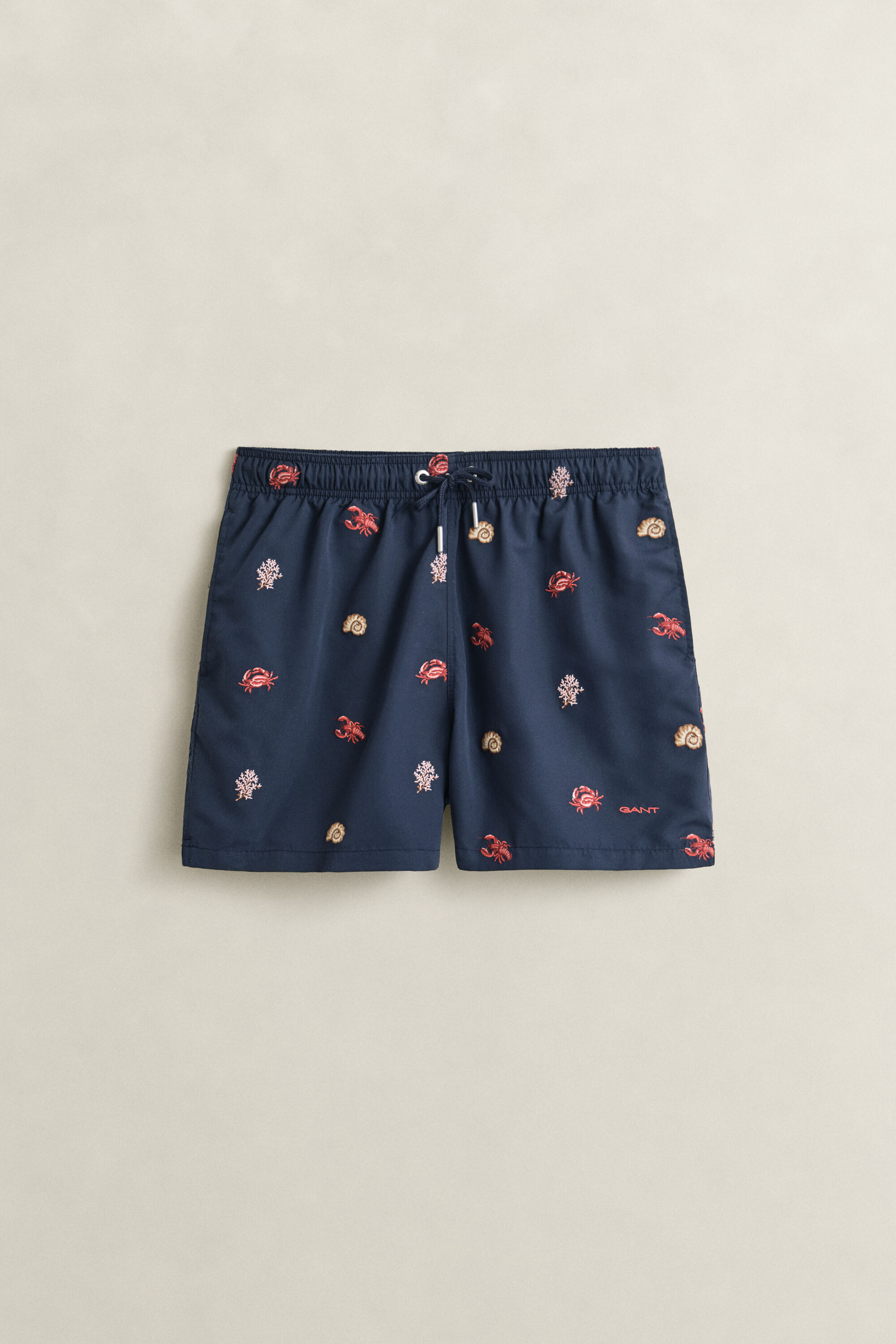 Short de bain à motif homard brodé