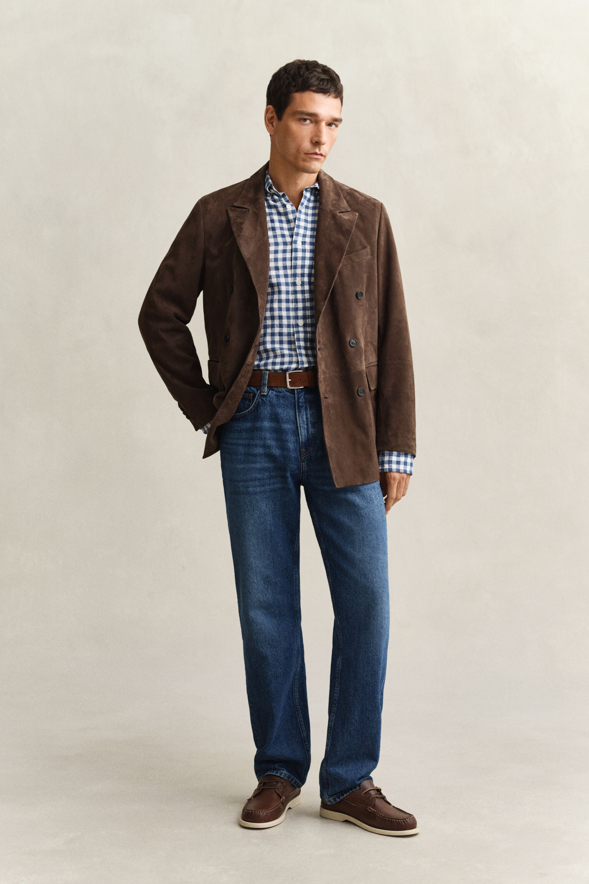 Chemise vichy en lin mélangé