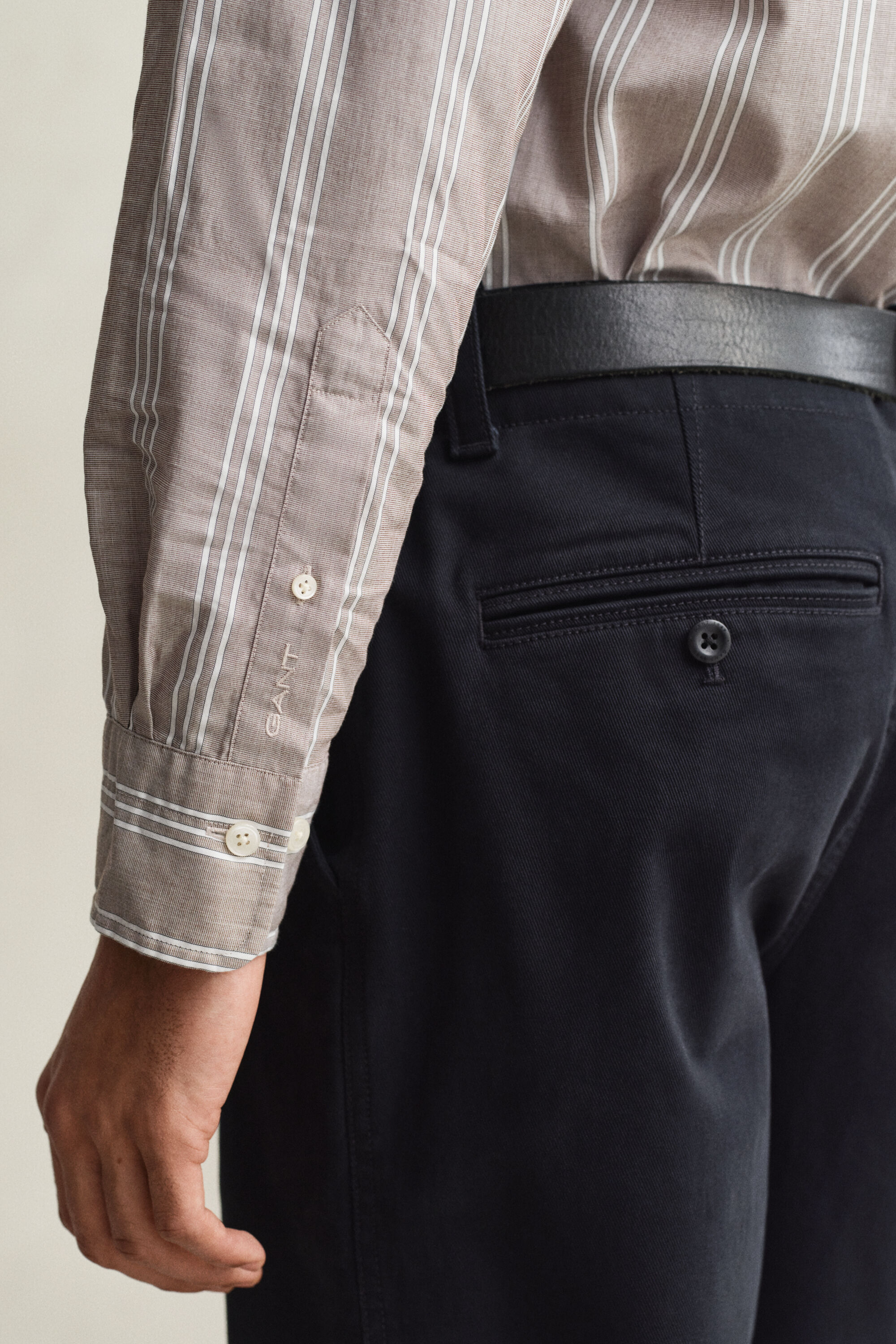 Regular Fit fil-à-fil poplin hemd met strepen