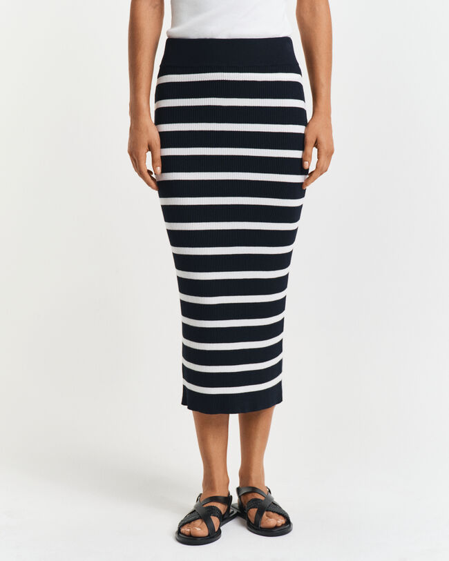 Jupe tricotée à rayures